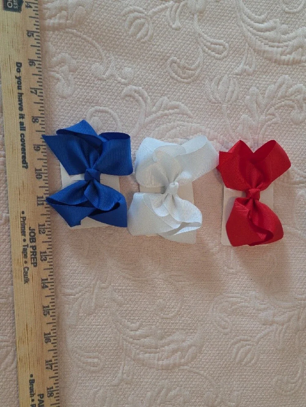 Red, White & Blue Grosgrain Bow Set for Kids by